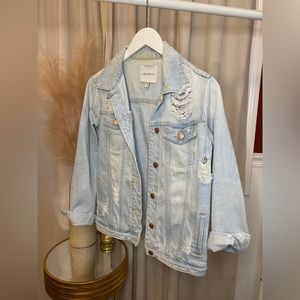Thread & Supply Light Wash Distressed Denim Jacket